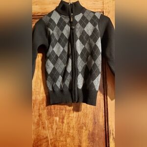 Kids Black and Gray Argyle Sweater